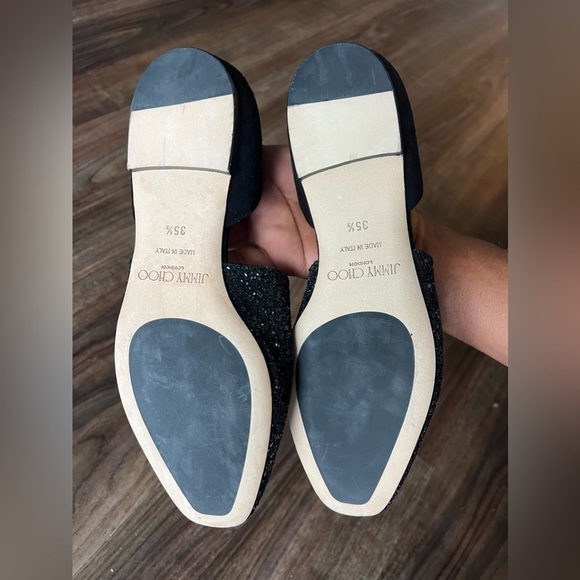 Jimmy Choo Women's Globe Glitter & Leather d'Orsay Flats - Picture 13 of 16